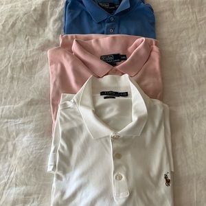 COPY - Set of 3 Men’s Golf Polos in white, blue and light blue, Cotton size xxl